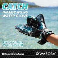 Waboba Catch Water Gloves Pro Water Bouncing Ball Set - for Beach Games & Swimming Pool Toys – 2 Baseball Style Mitts for Catching Water Balls – One Size Ambidextrous Design, Black Quick Pick Grocers