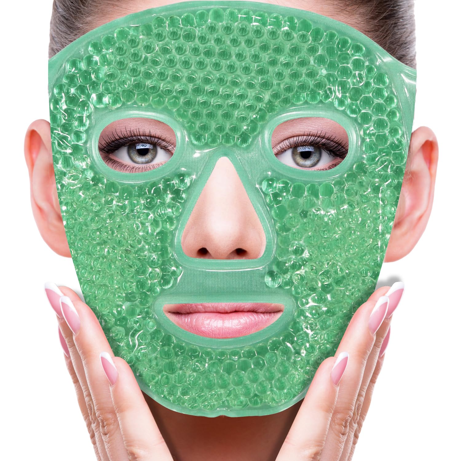ZNÖCUETÖD Cold Face Eye Mask Ice Pack Reduce Facial Puff, Dark Circles, Hot Cold Compress Pack, Face SPA Gift for Woman Sleeping, Pressure, Headaches, Skin Care, Post Laser Cosmetic Care, Reversible Quick Pick Grocers