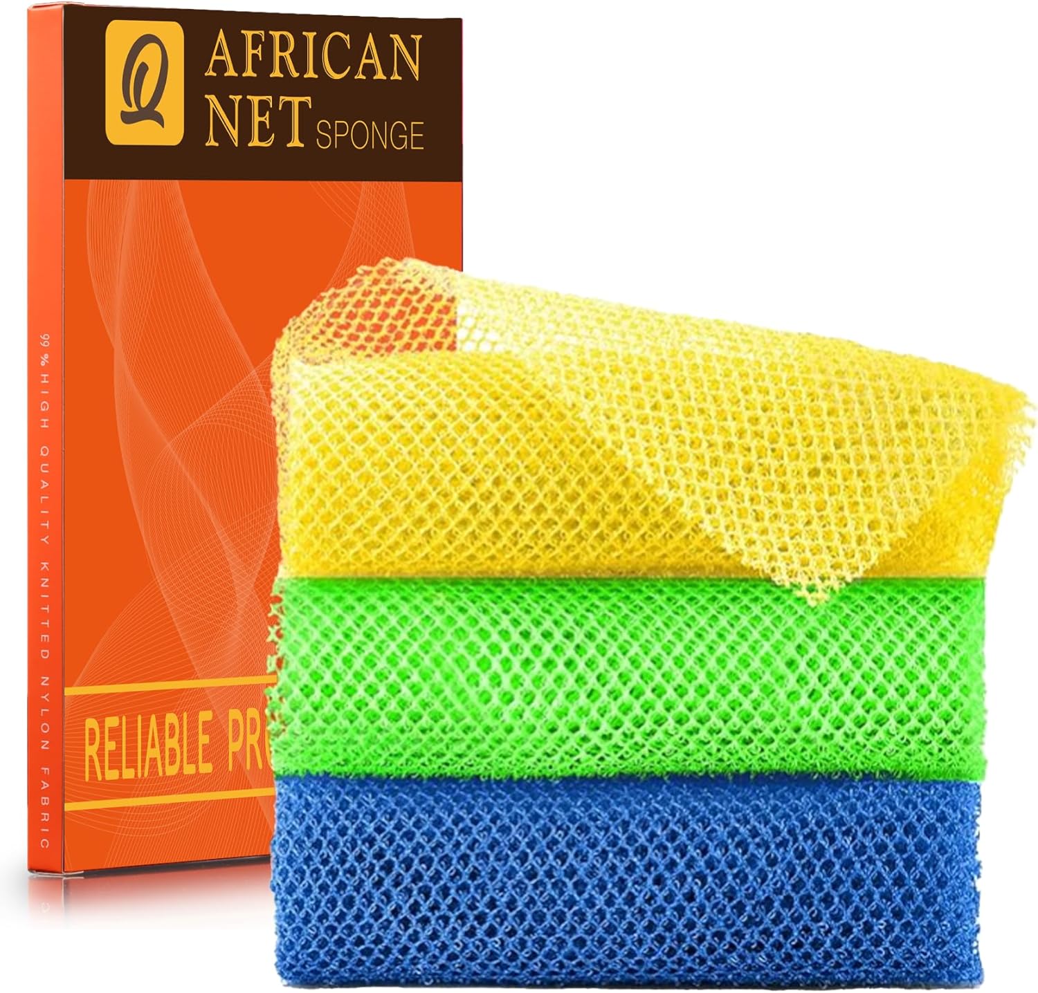 African Bath Sponge African Net Long Net Bath Sponge Exfoliating Shower Body Scrubber Back Scrubber Skin Smoother,Great for Daily Use Quick Pick Grocers