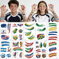 Awinmay 45 Pcs Soccer Tattoos - World Cup Temporary Tattoos for Kids，Adult，Teens，Soccer Party Favors Sports Themed Supplies Fake Tattoo Stickers，World Cup 2026 Merchandise，Kids Goodie Bag Stuffers Quick Pick Grocers