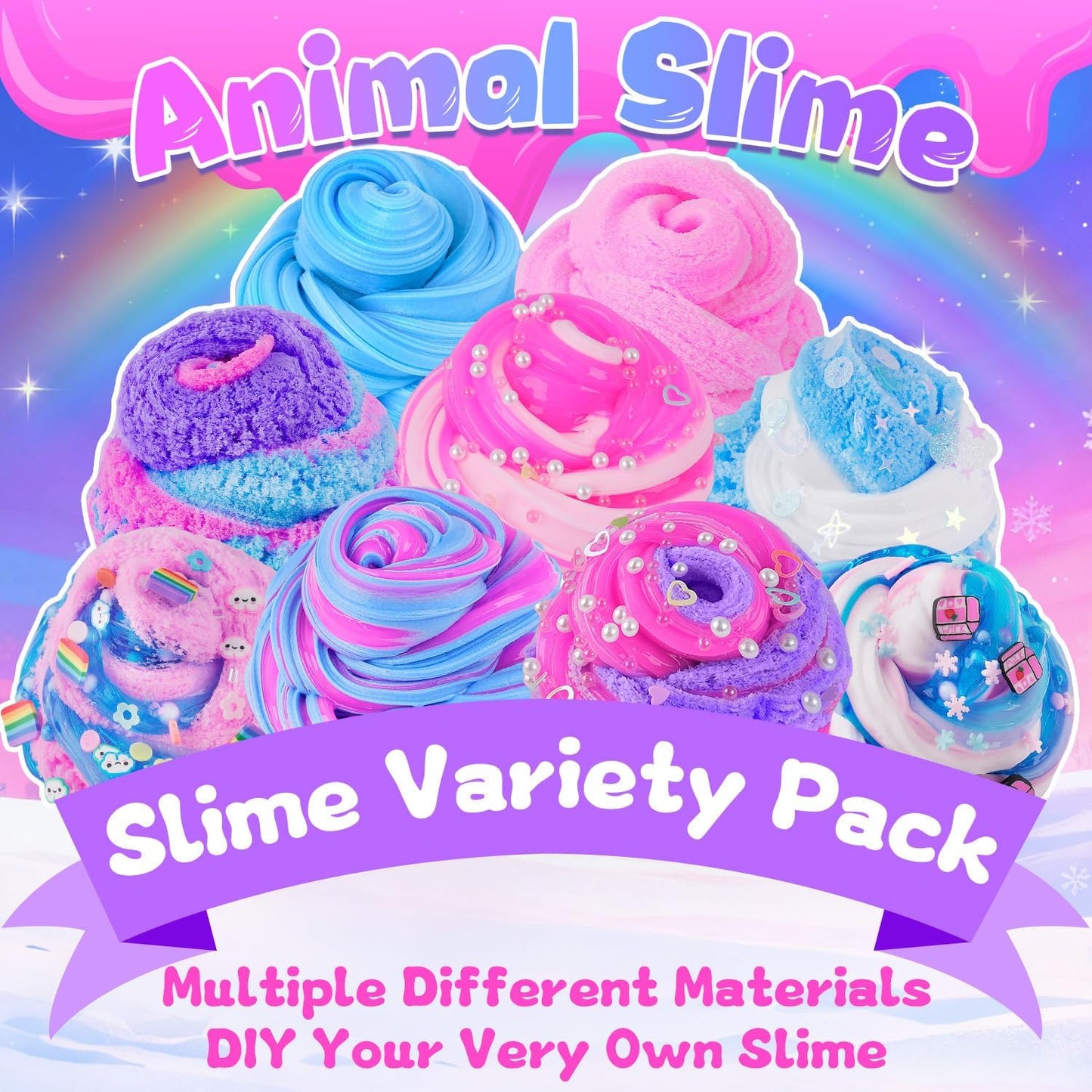 Cloud Slime kit for Girls Ages 8-12, Toys for Girls and Boys, for Kids Slime Set Party kit Goodie Bag Stuffers, 4 5 6 7 8 9 10 Year Old Girl Birthday Gift Cute Stuff Quick Pick Grocers