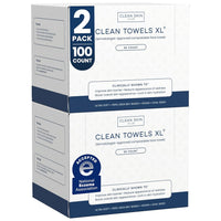Clean Skin Club Clean Towels XL®, 100% USDA Biobased Face Towel, Disposable Face Towelette, Eczema Association Accepted, Makeup Remover Dry Wipes, Ultra Soft Quick Pick Grocers