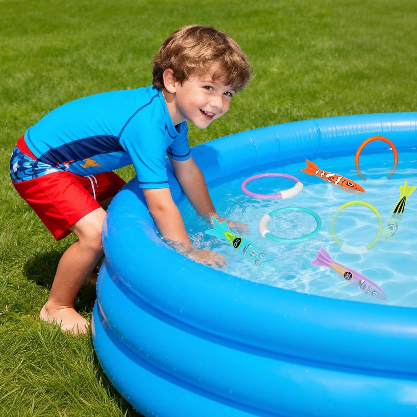Korlon Tec Underwater Pool Toys for Kids Ages 4-8 8-12, Summer Training Swim Pool Diving Toys Set for Fun Water Games Quick Pick Grocers