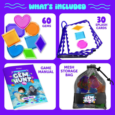 Dan&Darci Pool Gem Hunt Diving Game for Kids - Pools Toys for Kid Ages 6 7 8 9 10 11 12 Year Old - Water Games Swimming Dive Toy - Gifts for Girls, Boy Ages 6-8, 8-12, Summer Fun Quick Pick Grocers