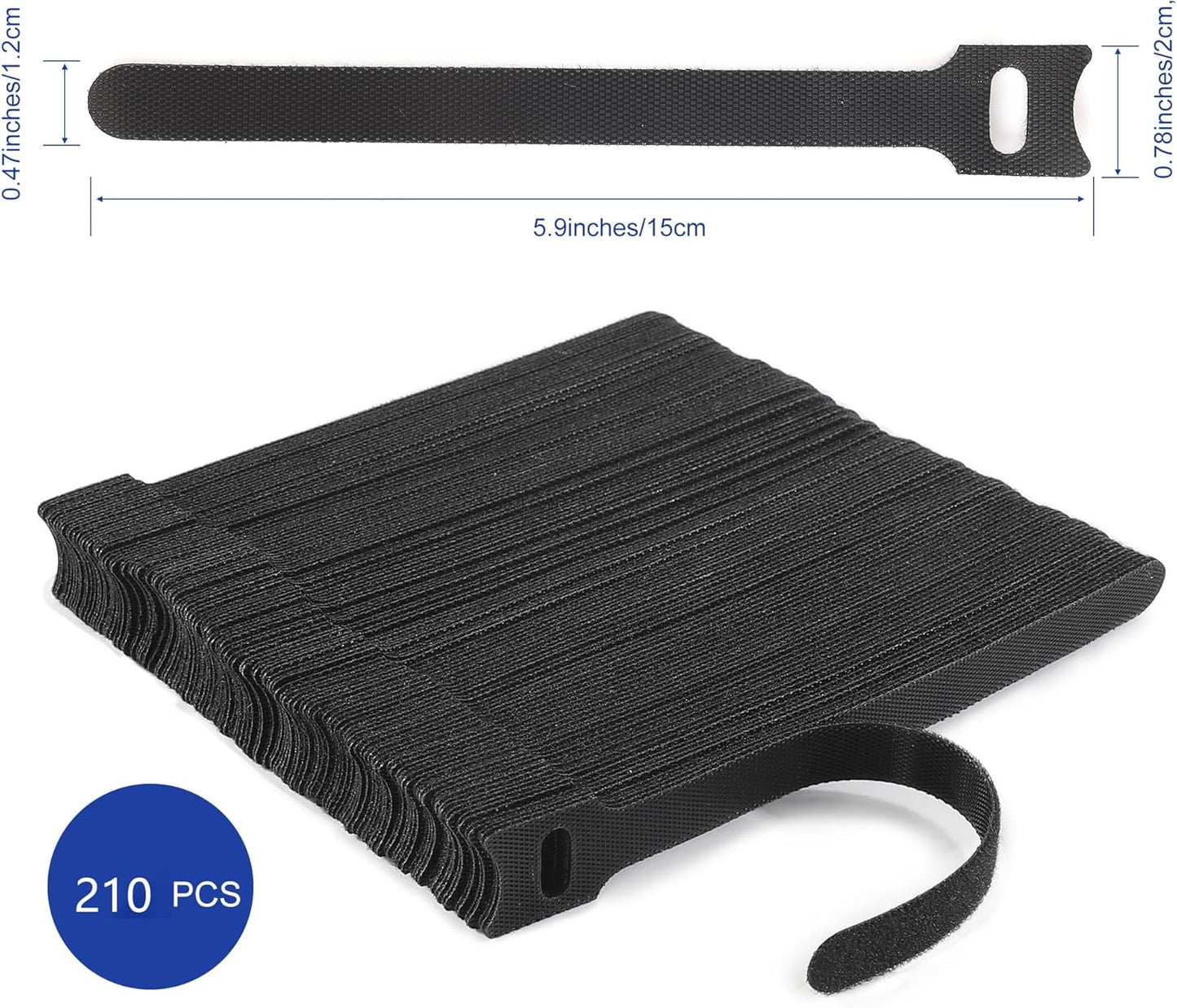 Nettbe Reusable Cable Ties, Adjustable Cord Straps Wire Organizer Cord Wrap and Hook Loop Cable Management Quick Pick Grocers