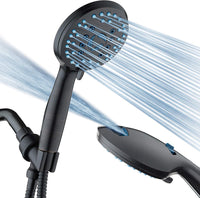 Hotel Spa AquaCare High Pressure 8-mode Handheld Shower Head, Anti-clog Nozzles - Built-in Power Wash to Clean Tub, Tile & Pets, Extra Long 6 ft. Stainless Steel Hose, Wall & Overhead Brackets Quick Pick Grocers