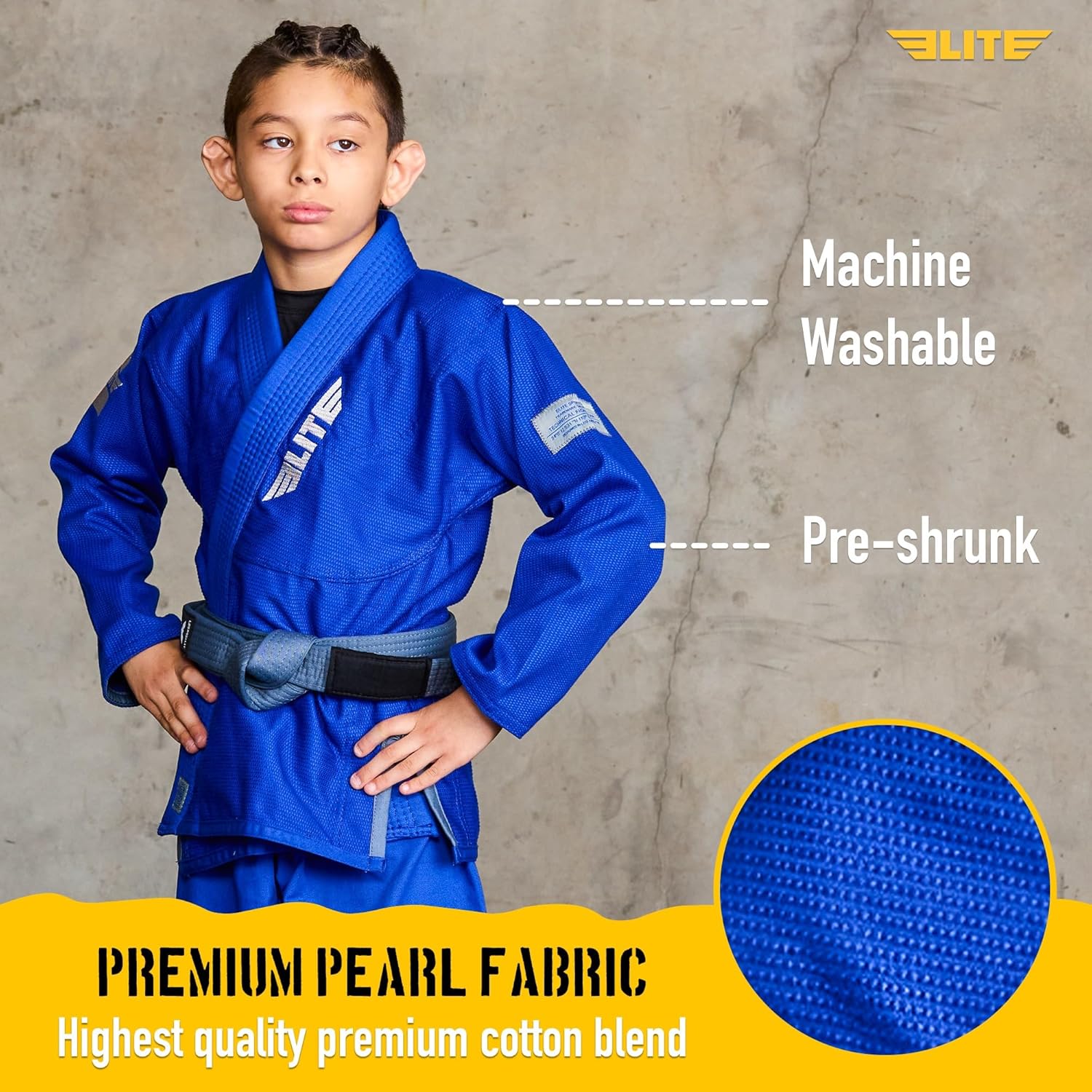 Elite Sports IBJJF Ultra Light BJJ Brazilian Jiu Jitsu Gi for Kids with Preshrunk Fabric and Free Belt Quick Pick Grocers