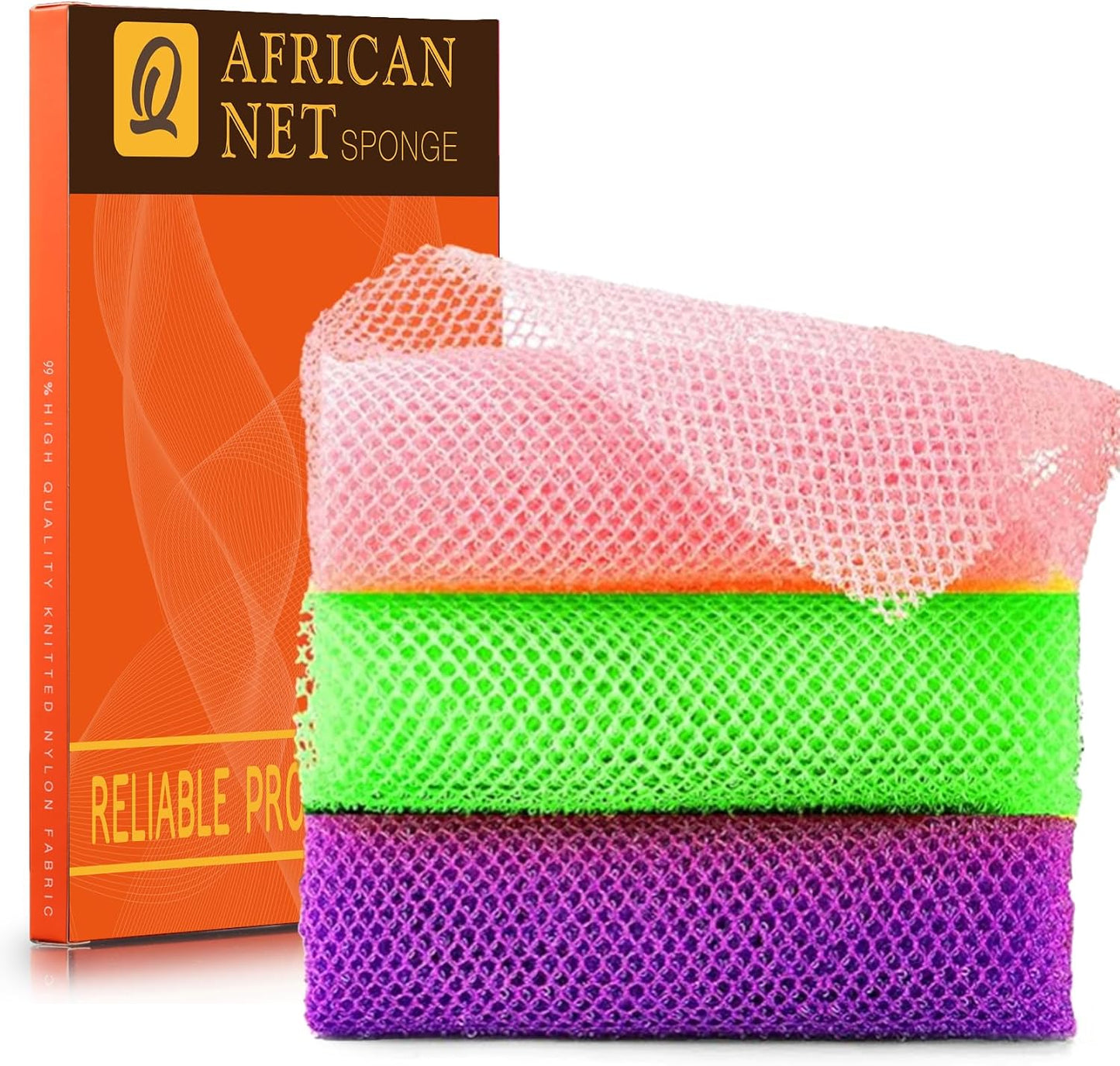 African Bath Sponge African Net Long Net Bath Sponge Exfoliating Shower Body Scrubber Back Scrubber Skin Smoother,Great for Daily Use Quick Pick Grocers