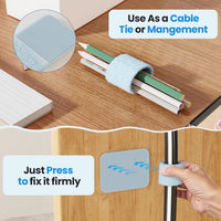 Cable Management Under Desk, 【Up to 15 Cord】【Enhanced Wire Holder】 Cord Organizer Holder, Adjustable Hook and Loop Cable Ties, Wire Clips Under Table Hider Quick Pick Grocers