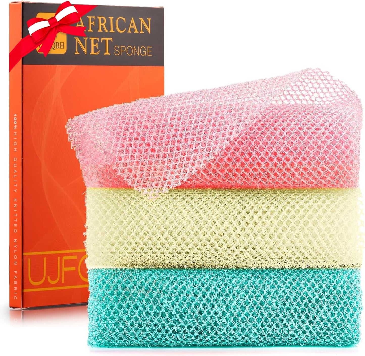 African Bath Sponge African Net Long Net Bath Sponge Exfoliating Shower Body Scrubber Back Scrubber Skin Smoother,Great for Daily Use Quick Pick Grocers