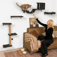 FUKUMARU Cat Wall Shelves, Stable & Safe 4 in 1 Cat Walls Furniture Set, Wooden Kitten Climbing Wall with Scratching Post for 16 Inch Drywall Quick Pick Grocers