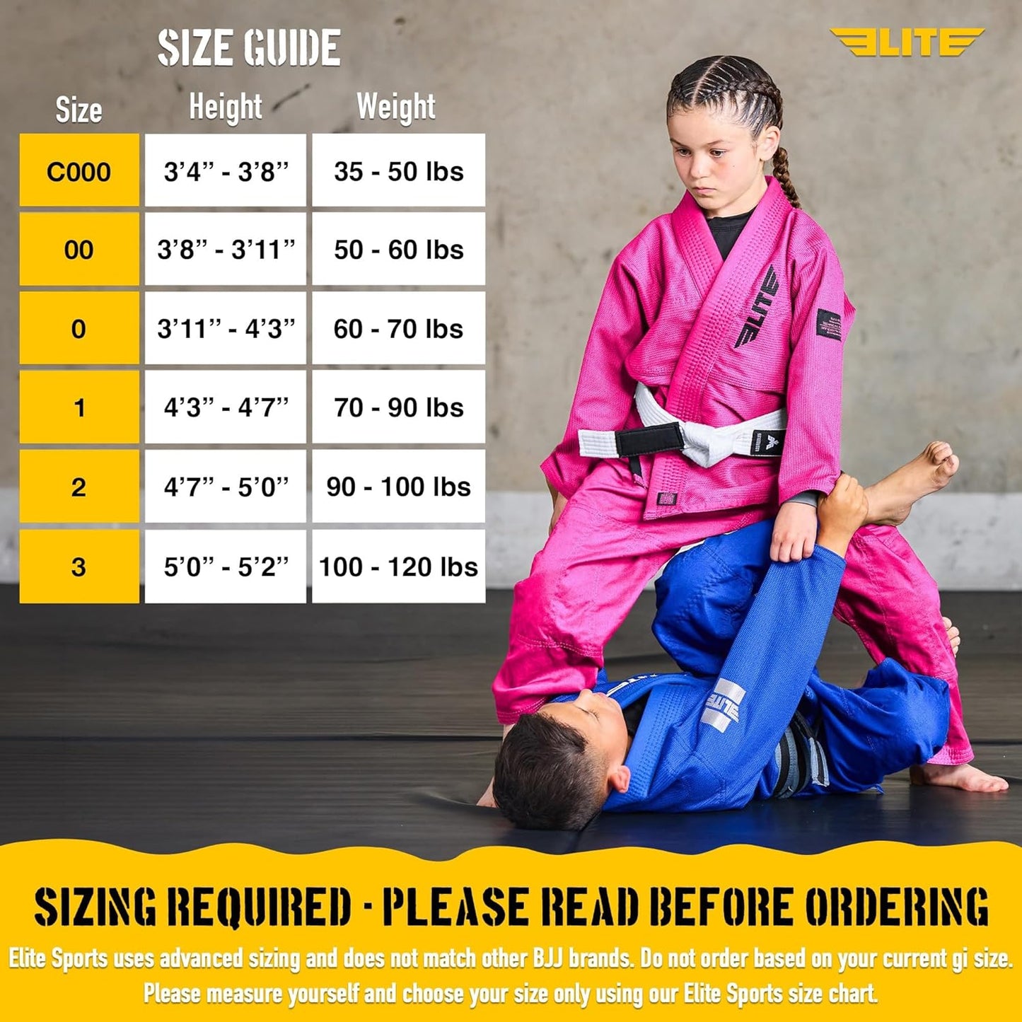 Elite Sports IBJJF Ultra Light BJJ Brazilian Jiu Jitsu Gi for Kids with Preshrunk Fabric and Free Belt Quick Pick Grocers