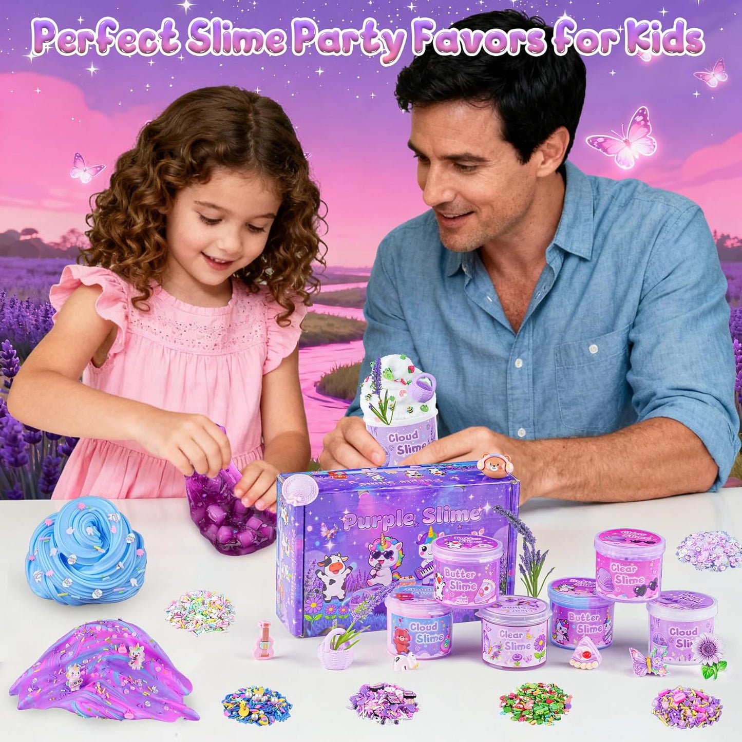 Cloud Slime kit for Girls Ages 8-12, Toys for Girls and Boys, for Kids Slime Set Party kit Goodie Bag Stuffers, 4 5 6 7 8 9 10 Year Old Girl Birthday Gift Cute Stuff Quick Pick Grocers