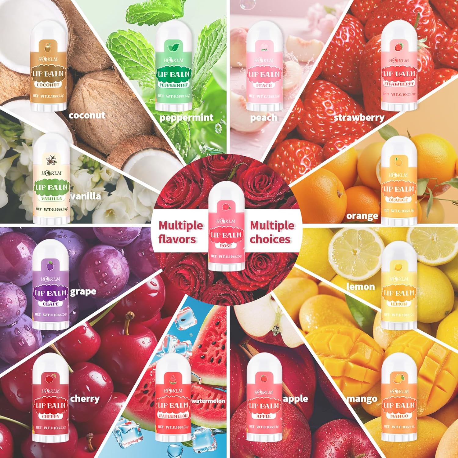 Mini Lip Balm 25 Pack, Natural Lip Balms with Vitamin E and Coconut Oil. Moisturizes for Dry Lips, Perfect for Christmas Gifts, Party Favors, Gift Bags and Small Gifts-13 Flavors Quick Pick Grocers