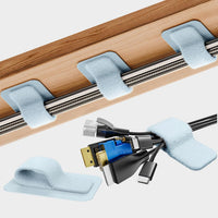 Cable Management Under Desk, 【Up to 15 Cord】【Enhanced Wire Holder】 Cord Organizer Holder, Adjustable Hook and Loop Cable Ties, Wire Clips Under Table Hider Quick Pick Grocers