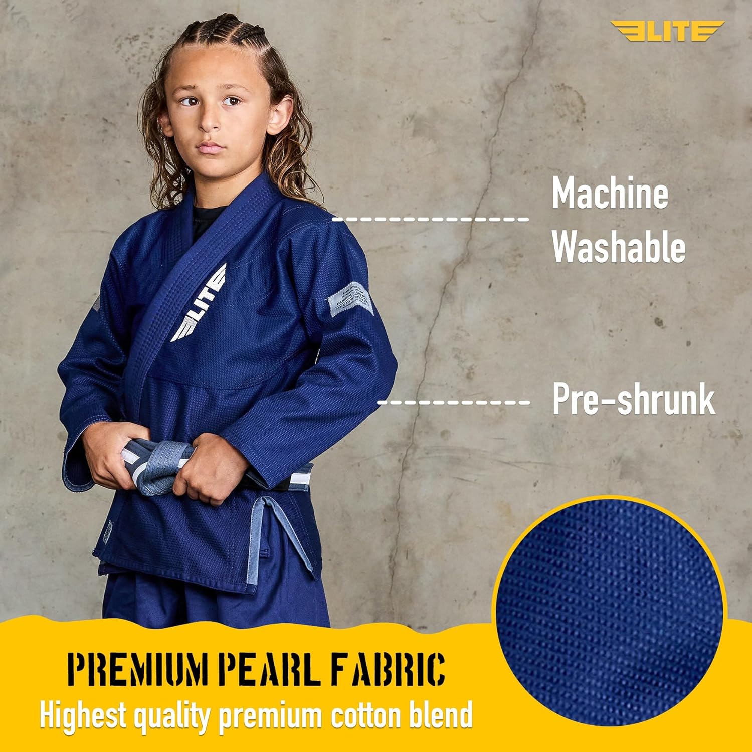 Elite Sports IBJJF Ultra Light BJJ Brazilian Jiu Jitsu Gi for Kids with Preshrunk Fabric and Free Belt Quick Pick Grocers