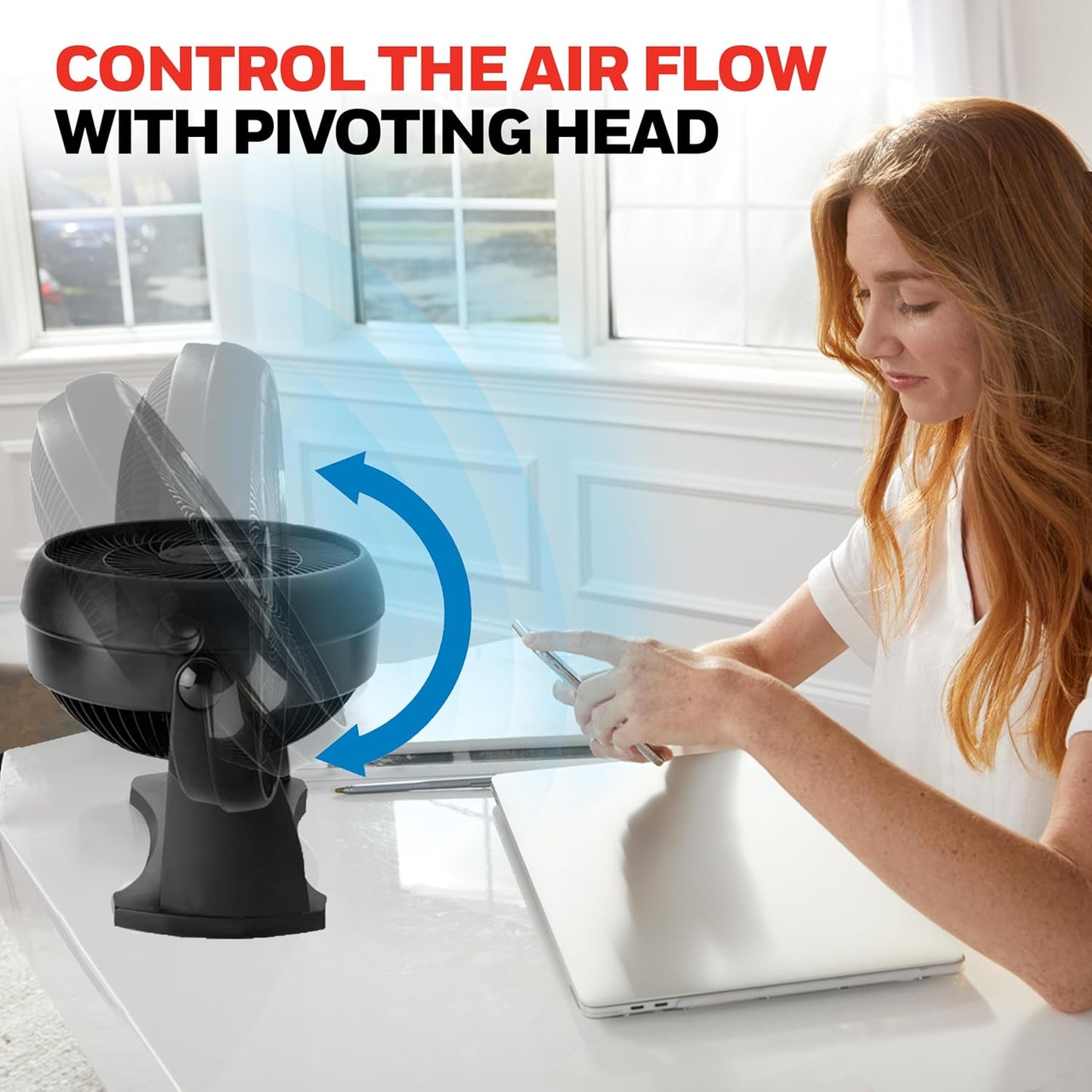 Honeywell TurboForce Air Circulator, Small Tabletop Fan, Quiet Personal Fan for Home or Office, 3 Speeds, 90 Degree Pivoting Head Quick Pick Grocers