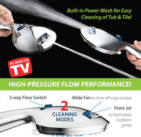 Hotel Spa AquaCare High Pressure 8-mode Handheld Shower Head, Anti-clog Nozzles - Built-in Power Wash to Clean Tub, Tile & Pets, Extra Long 6 ft. Stainless Steel Hose, Wall & Overhead Brackets Quick Pick Grocers