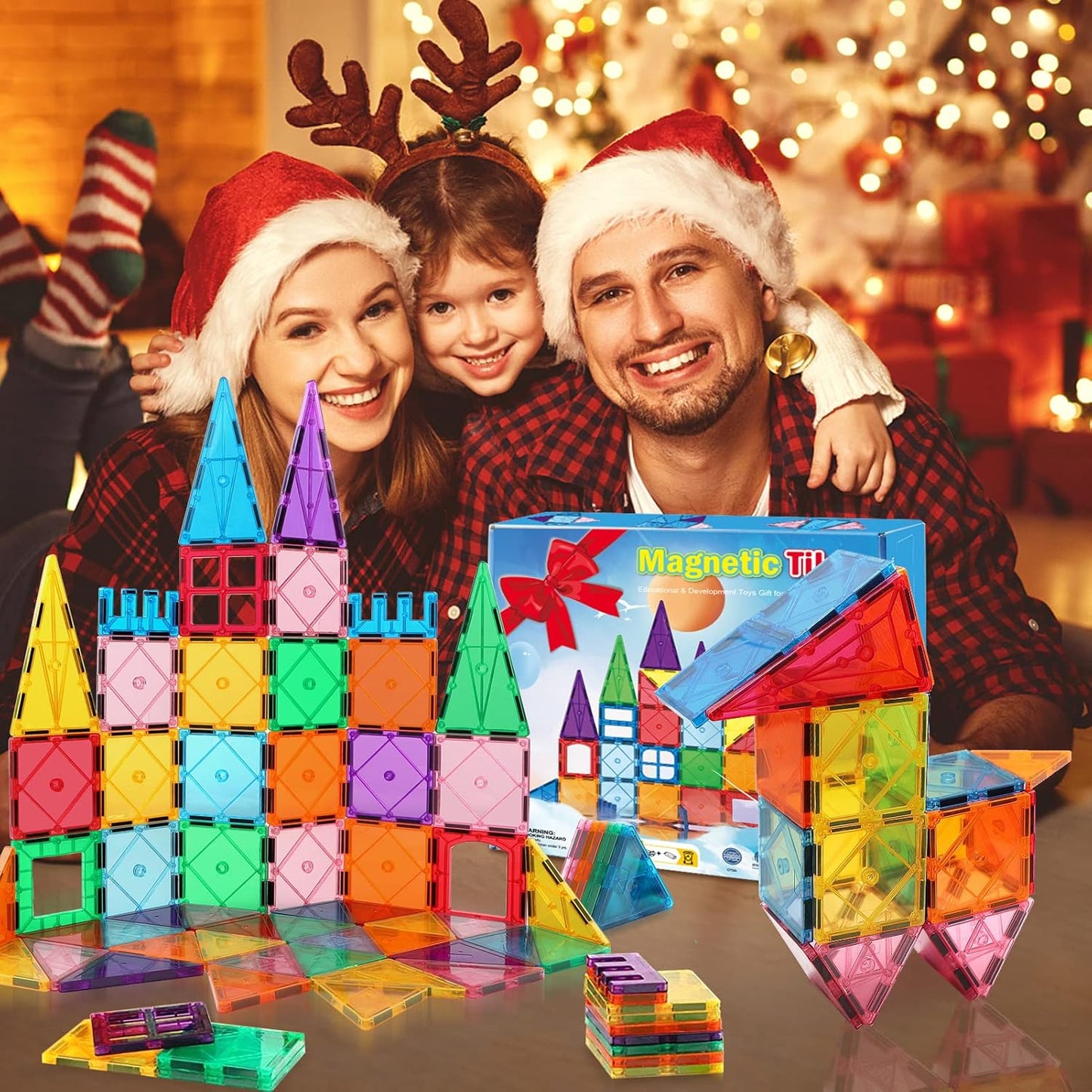 Magnetic Tiles Building Blocks for 3 4 5 6 7 8+ Years Old Boys Girls Colorful Magnet Stacking Toys Birthday Gift for Toddlers STEM Preschool Educational Construction Tiles Set Quick Pick Grocers