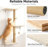 FUKUMARU Cat Wall Shelves, Stable & Safe 4 in 1 Cat Walls Furniture Set, Wooden Kitten Climbing Wall with Scratching Post for 16 Inch Drywall Quick Pick Grocers