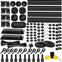 [313Pcs] Cable Management Kit, 67 Adhesive Cable Clips, Topavatop Desk Cord Organizer, 22 Reusable Cable Strap, 4 Cable Sleeve Split, 200 Nylon Cable Zip Ties with 20 Mounts for TV Office Home Quick Pick Grocers