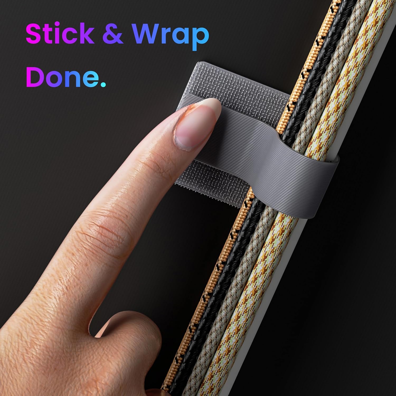LX IntMfr. Hook and Loop Cable Ties, Self Adhesive Hook and Loop Cable Straps, Sticky-back Cord Organizer, Cable Clip, Household & Office Essentials, 40Pcs per Pack Quick Pick Grocers