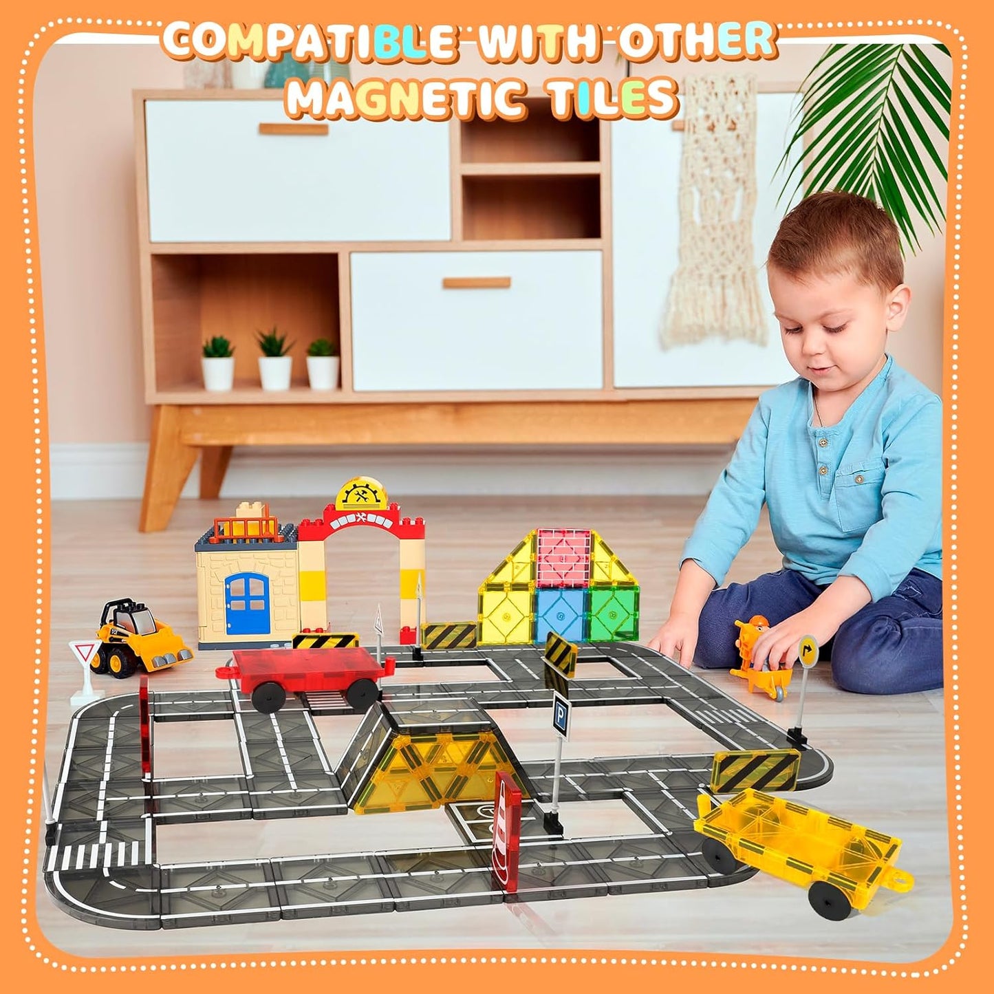 Magnetic Tiles Building Blocks for 3 4 5 6 7 8+ Years Old Boys Girls Colorful Magnet Stacking Toys Birthday Gift for Toddlers STEM Preschool Educational Construction Tiles Set Quick Pick Grocers
