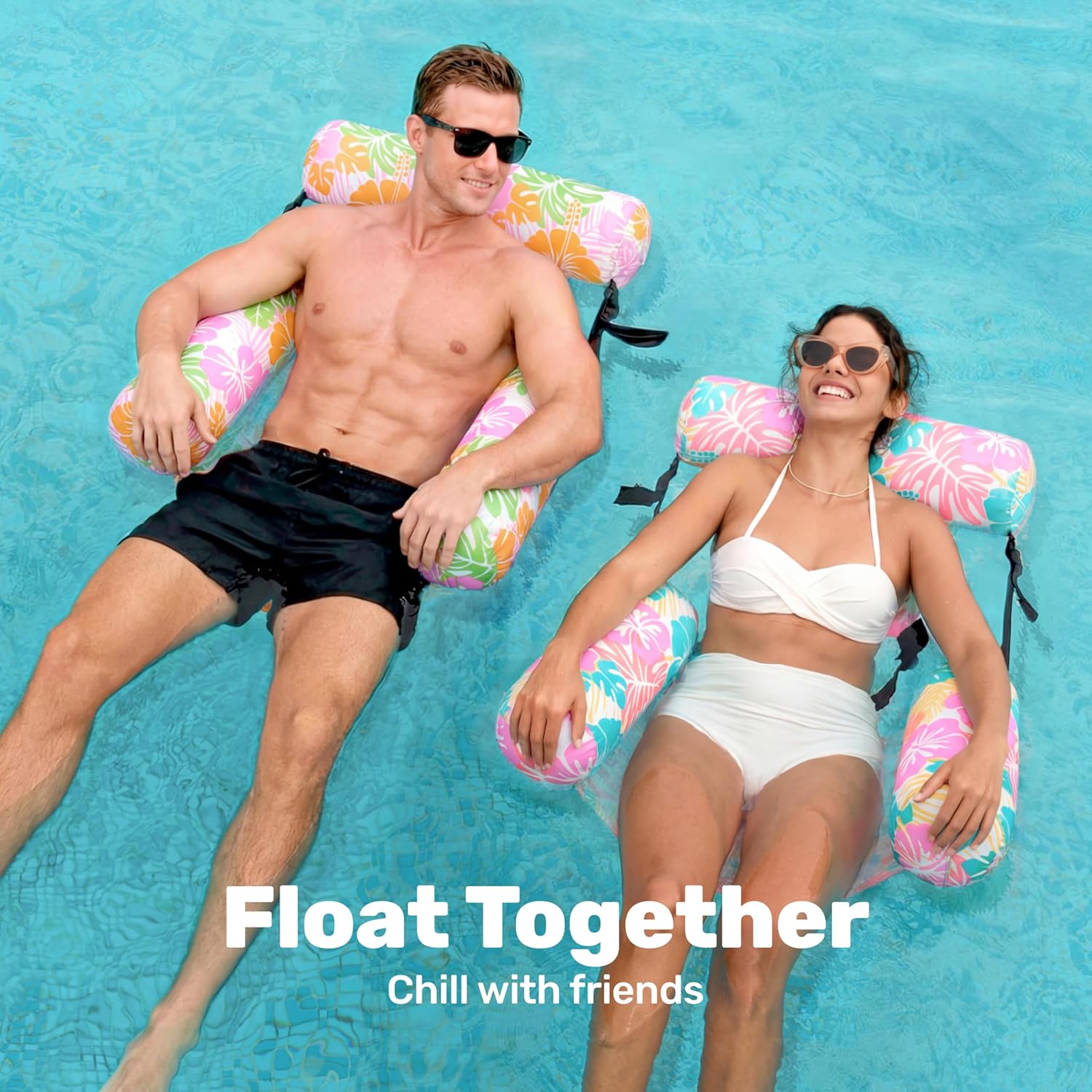 SLOOSH Inflatable Pool Floats Adult,2 Packs Floating Lounge Chairs,Blow up Pool Noodles for Adult Heavy Duty,Floating Chair for Party Summer Water Beach Lake Fun Quick Pick Grocers