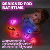 Tub Works® Bugs™ Light Up Bath Toys, 6 Pack | Water-Activated Light Up Toys Flash & Change Color | Easy-Grip Baby Girl & Toddler Bath Toys | Sensory Bathtub Toys with Bath Lights Quick Pick Grocers