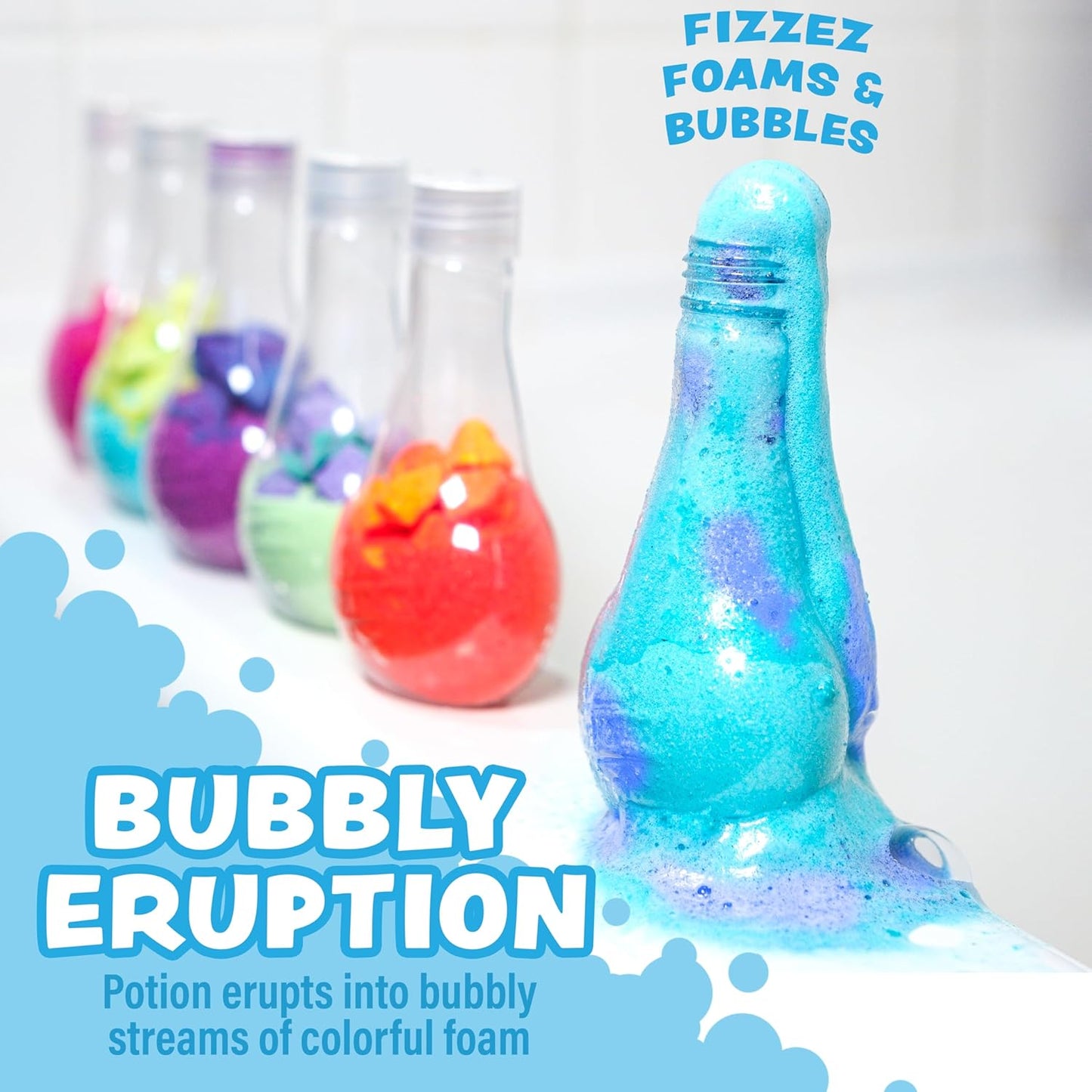 Tub Works® Kids Bath Bomb Potion™ Bath Toy, Variety 6 Pack | Nontoxic | Fizzes, Foams & Bubbles with an Eruption of Color | Interactive Bath Bombs | Fun Science Toddler Bath Toys Quick Pick Grocers