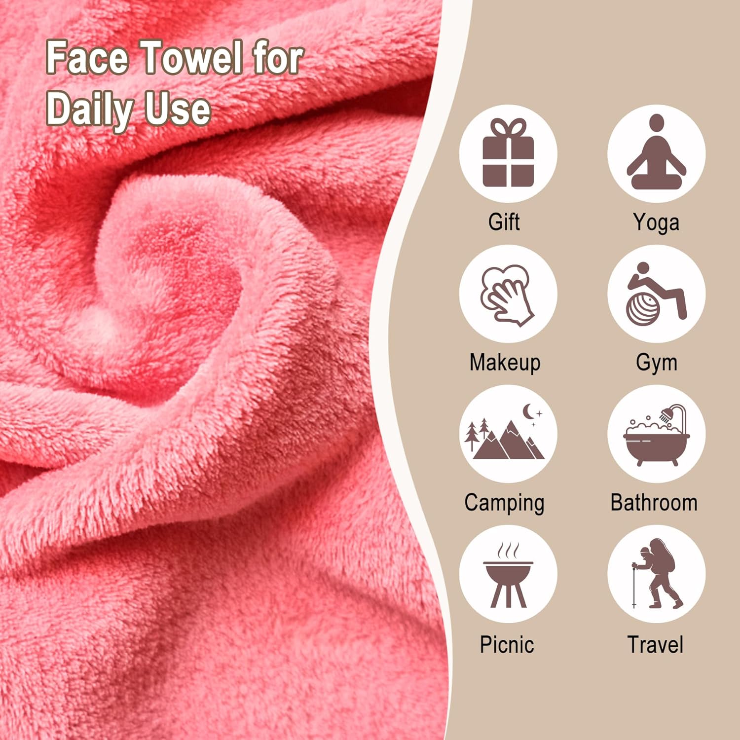 KODAMO Makeup Remover Cloth, 12 Pack Reusable Makeup Remover Towels with Washable Travel Bag, Microfiber Face Wash Cloths for Women All Skin Types Quick Pick Grocers
