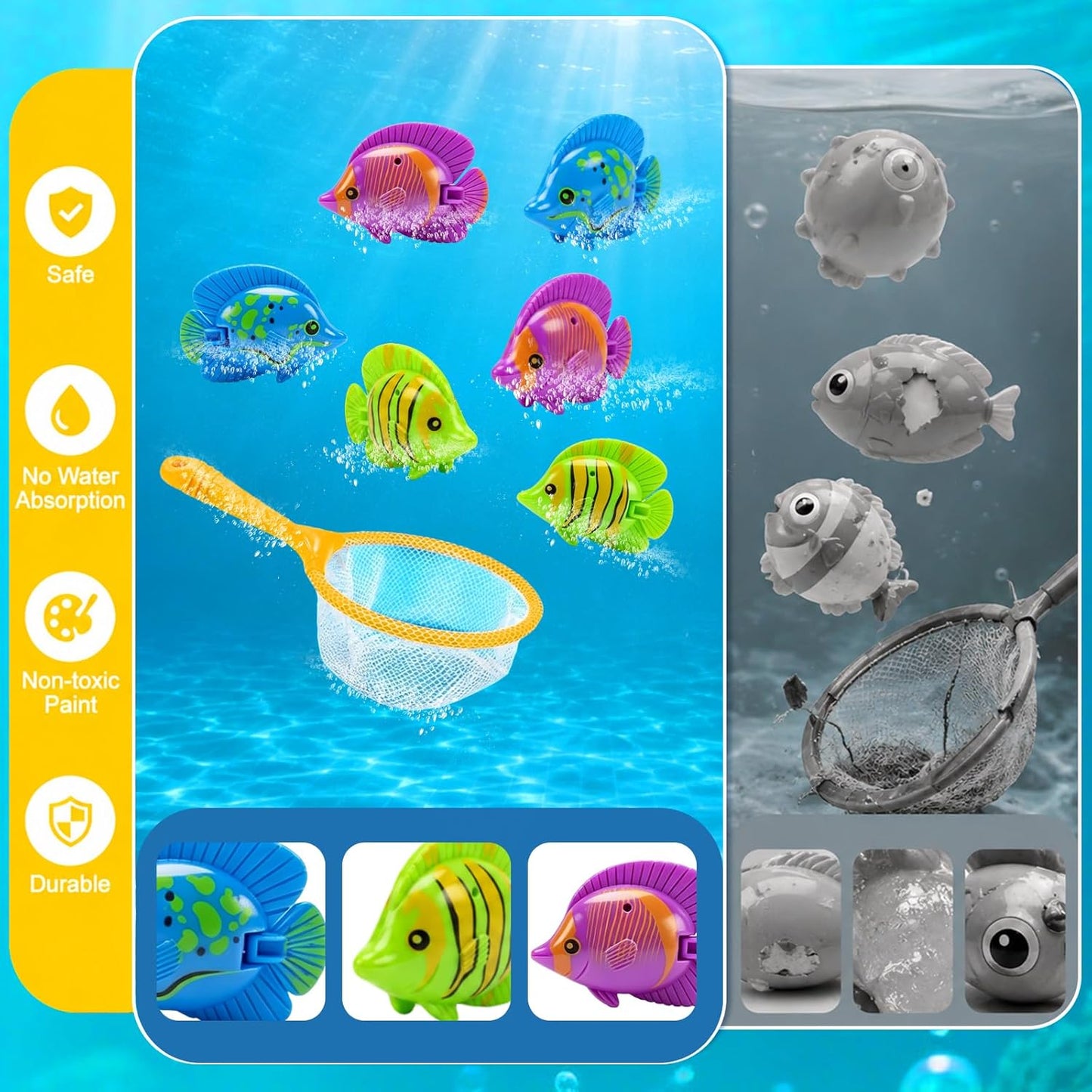 Diving Pool Toys, Bath Toys Set for Kids Shower Ages 3-12, Beach Essentials Water Toy Pool Games Summer Swim Water Dive Sinking Mermaid Toys Quick Pick Grocers