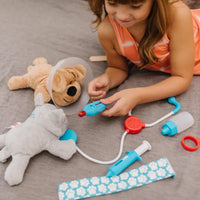 Examine and Treat Pet Vet Play Set, 24-Piece Animal Doctor Playset with Dog & Cat Plushies, Pet Doctor Kit & Accessories, Preschool Toys for Girls & Boys Ages 3+ Quick Pick Grocers