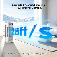 Portable Air Conditioners, 4 IN 1 Evaporative Air Cooler, 1200ML Water Tank, 3 Speeds & Storm Mode & Mist Spray, 120° Auto Oscillation, 12H Timer, Quiet Tower Cooling Fan for Room, Bedroom - White ﻿ Quick Pick Grocers