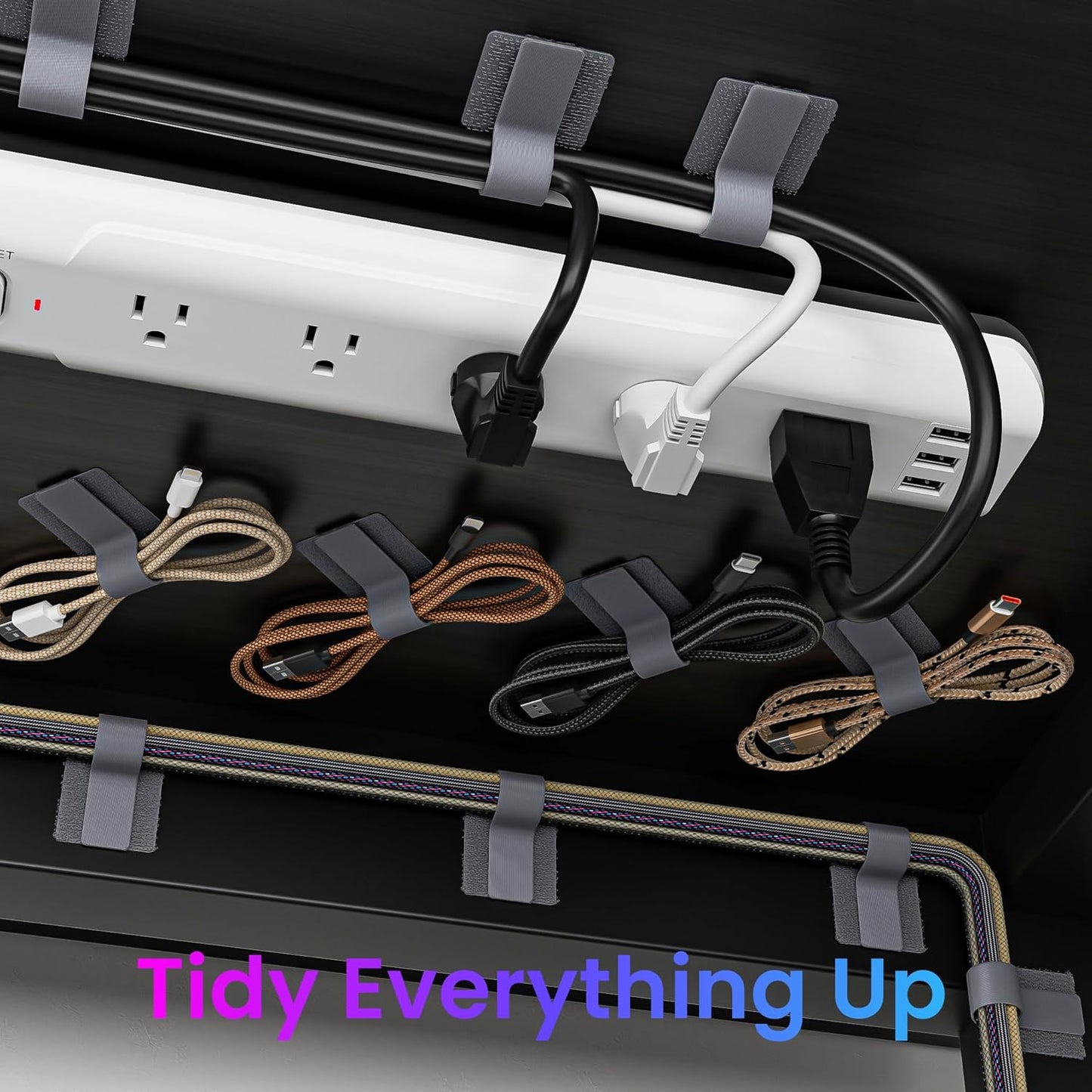 LX IntMfr. Hook and Loop Cable Ties, Self Adhesive Hook and Loop Cable Straps, Sticky-back Cord Organizer, Cable Clip, Household & Office Essentials, 40Pcs per Pack Quick Pick Grocers