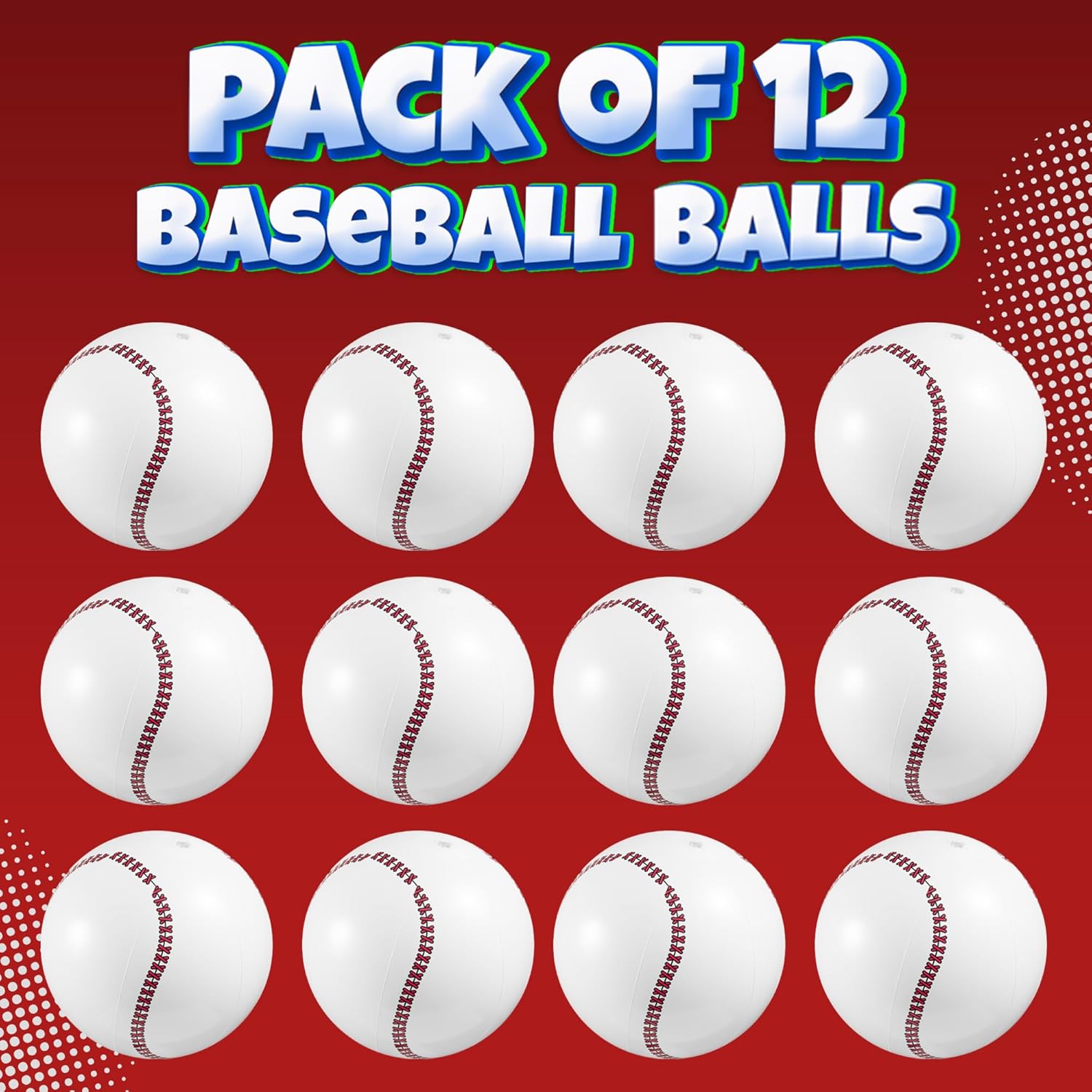 Inflatable Balls (Pack of 12) 16-inch, Beach Balls Bulk for Beach Toys & Birthday Party Decorations & Party Favors for Kids, Goodie Bags Stuffers Quick Pick Grocers
