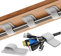 Cable Management Under Desk, 【Up to 15 Cord】【Enhanced Wire Holder】 Cord Organizer Holder, Adjustable Hook and Loop Cable Ties, Wire Clips Under Table Hider Quick Pick Grocers