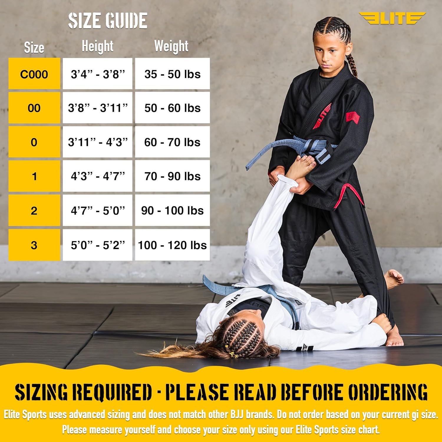 Elite Sports IBJJF Ultra Light BJJ Brazilian Jiu Jitsu Gi for Kids with Preshrunk Fabric and Free Belt Quick Pick Grocers