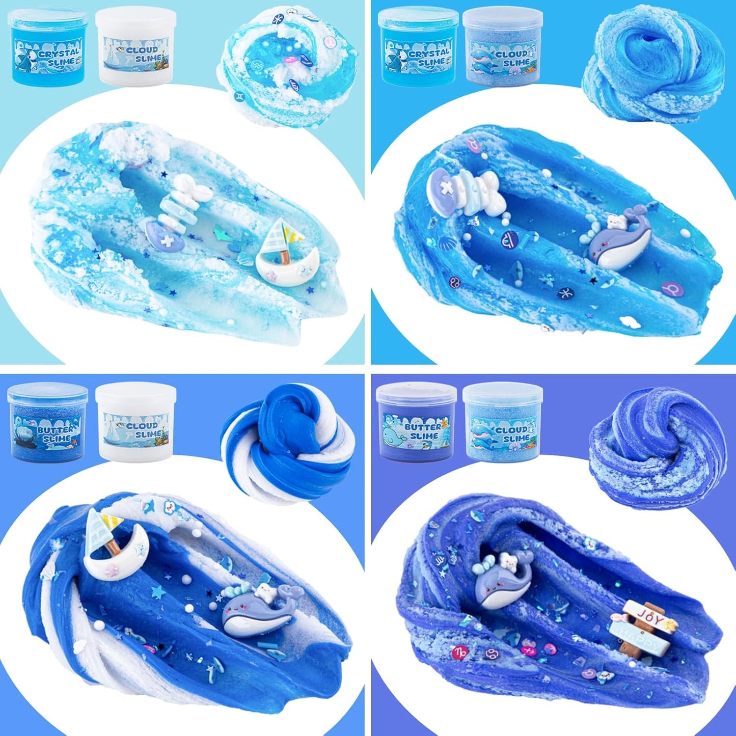 Cloud Slime kit for Girls Ages 8-12, Toys for Girls and Boys, for Kids Slime Set Party kit Goodie Bag Stuffers, 4 5 6 7 8 9 10 Year Old Girl Birthday Gift Cute Stuff Quick Pick Grocers
