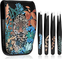 Personalized Tweezers Set for Women Facial Hair in Floral Travel Case, Small Self Care Inspirational Easter Gifts for Her Friend, Eyebrow Ingrown Hair Splinter Removal Grooming Kit Quick Pick Grocers