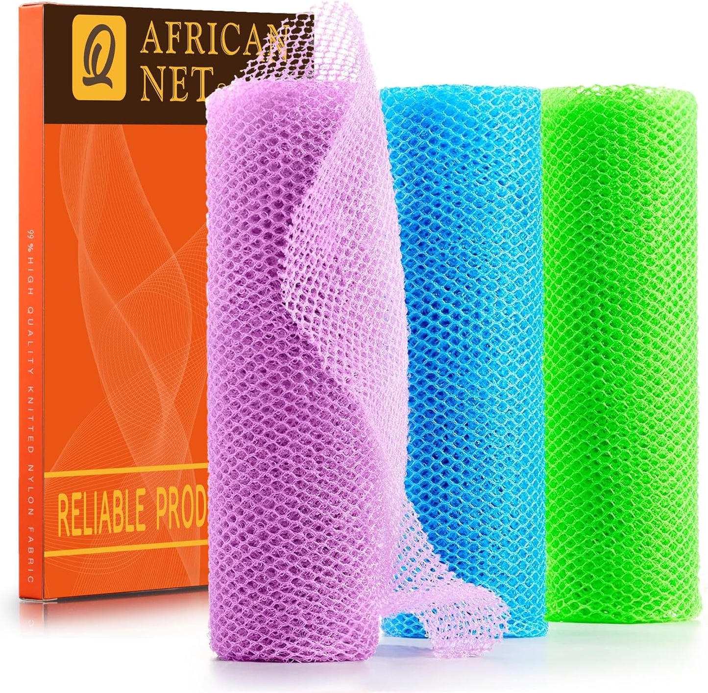 African Bath Sponge African Net Long Net Bath Sponge Exfoliating Shower Body Scrubber Back Scrubber Skin Smoother,Great for Daily Use Quick Pick Grocers