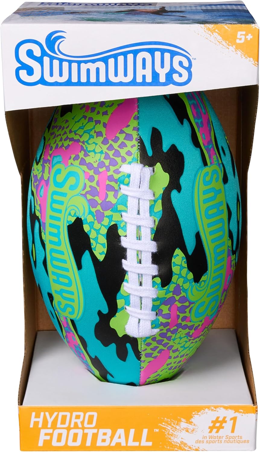 Swimways Hydro Waterproof Football, Outdoor Games for Adults and Kids, Swimming Pool Accessories and Pool Party Games,9.25 Inches Quick Pick Grocers