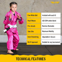 Elite Sports IBJJF Ultra Light BJJ Brazilian Jiu Jitsu Gi for Kids with Preshrunk Fabric and Free Belt Quick Pick Grocers