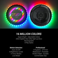 TOSY Flying Disc - 108 RGB Multicolor or 36 Monocolor LEDs, Super Bright, Smart Modes, Easter Basket Stuffers Gift, Camping Toy for Kid/Teen/Adult, Auto Light Up, Rechargeable, Waterproof, 175g Quick Pick Grocers