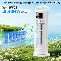 Portable Air Conditioners, 120 °rotating tower fan, portable AC for 3 wind speeds,Storm mode, 8H timing, Evaporative Air Cooler with remote control,750ML water tank, spray,cooling fan for home - white Quick Pick Grocers