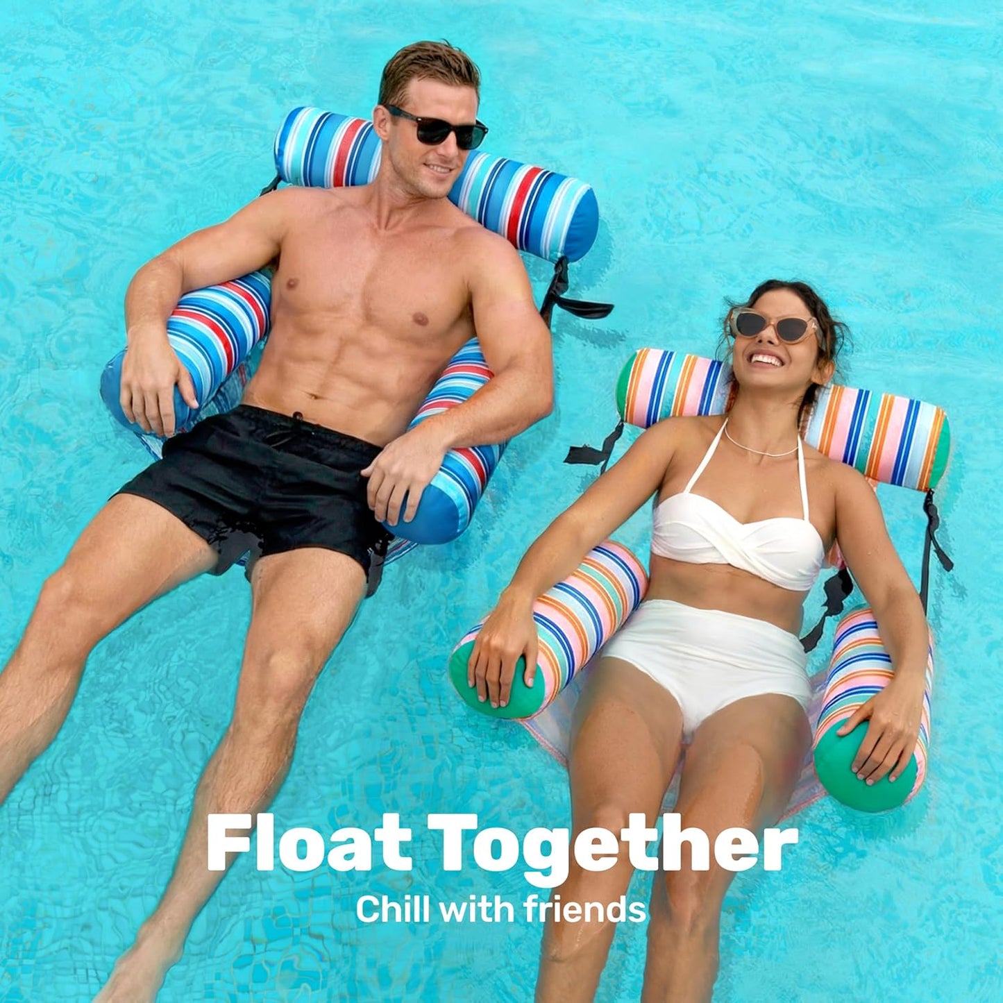 SLOOSH Inflatable Pool Floats Adult,2 Packs Floating Lounge Chairs,Blow up Pool Noodles for Adult Heavy Duty,Floating Chair for Party Summer Water Beach Lake Fun Quick Pick Grocers