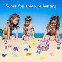 VGOFUN Diving Gems Pool Toys,10 Pcs Colorful Diamond with Treasure Chest Pirate Box Kids Swim Toys Acrylic Underwater Gemstone for Boys Girls Bath Toys Swimming Training Gift Water Pool Games Quick Pick Grocers