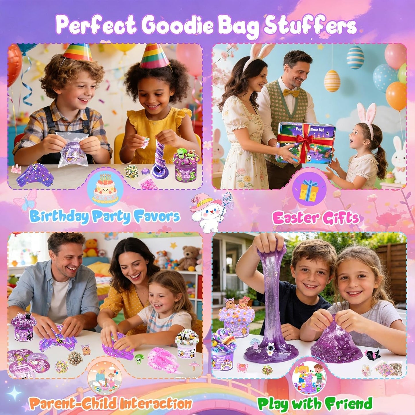 Cloud Slime kit for Girls Ages 8-12, Toys for Girls and Boys, for Kids Slime Set Party kit Goodie Bag Stuffers, 4 5 6 7 8 9 10 Year Old Girl Birthday Gift Cute Stuff Quick Pick Grocers
