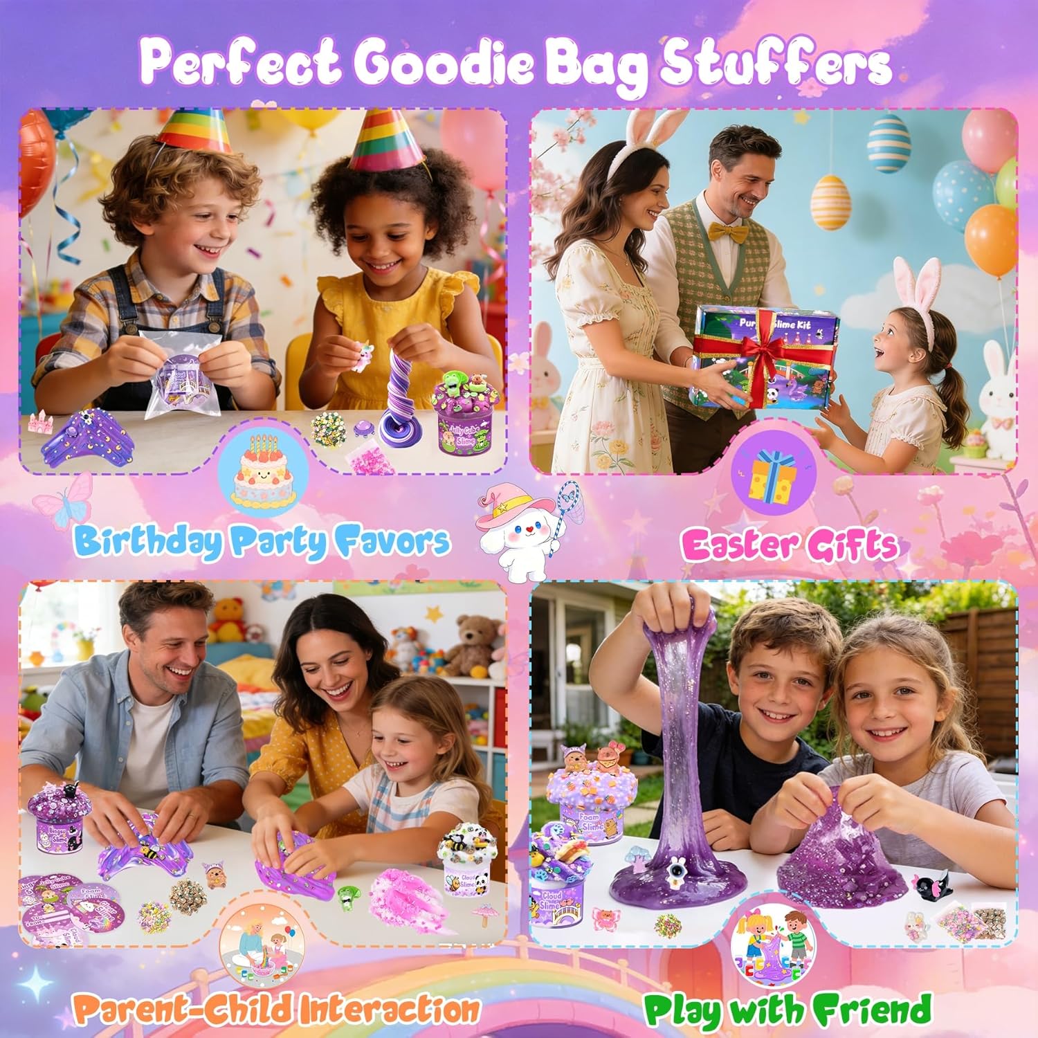 Cloud Slime kit for Girls Ages 8-12, Toys for Girls and Boys, for Kids Slime Set Party kit Goodie Bag Stuffers, 4 5 6 7 8 9 10 Year Old Girl Birthday Gift Cute Stuff Quick Pick Grocers