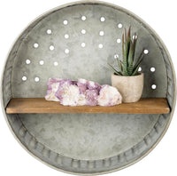 Primitives by Kathy 38024 Distressed Wall Shelf, Metal and Wood Quick Pick Grocers